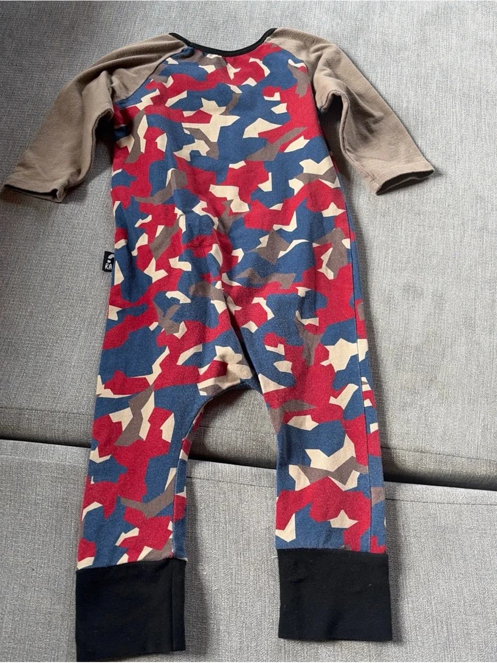 RAGS to Raches Toddler Romper 12-18M Camo Red Blue Eagle Patriotic USA